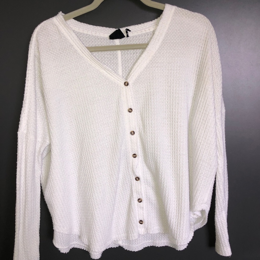 Urban white button down sweater